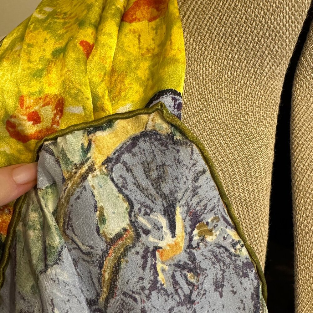 Van Gogh Irises 100% Silk Scarf - Picture 3 of 4